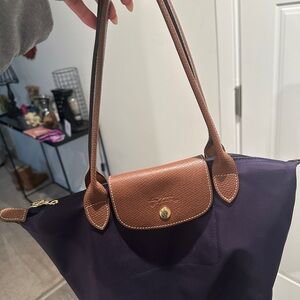 Longchamp Brown and Navy Shoulder Bag